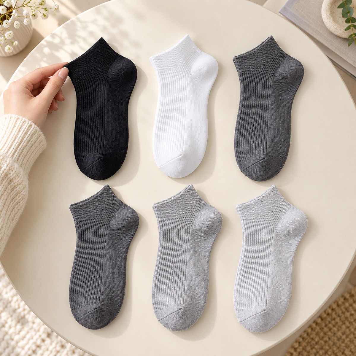 مجموعة 6 ازواج شرابات Unisex انكل