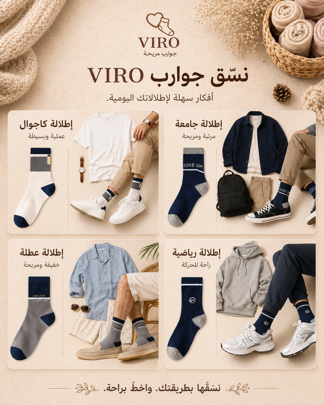 مجموعة ٦ شرابات طويلة قطن
